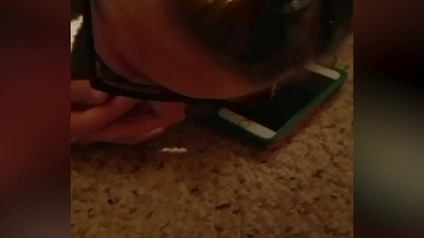 Teen Girl Gets Her Braces Stuck in the Carpet