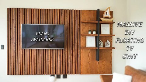 Massive DIY Floating TV Wall Unit (PLANS AVAILABLE)