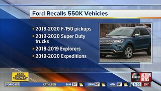 Ford recalls 550,000 vehicles for seats that may fail in a crash