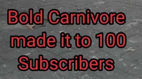 Celebrating 100+ Subscribers The Bold Carnivore Way