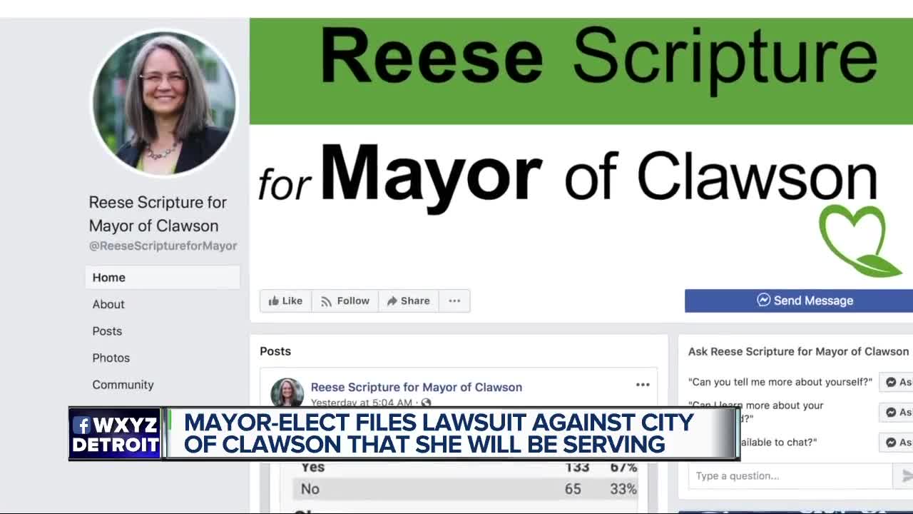 Mayor-elect files lawsuit against city of Clawson