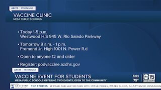 Student vaccination event to be held in Mesa on Friday and Saturday