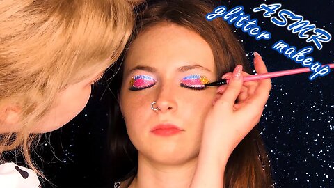ASMR Gorgeous Glittery Makeover: Fair Pampers Lauren With Face Brushing & Personal Attention, Tingly