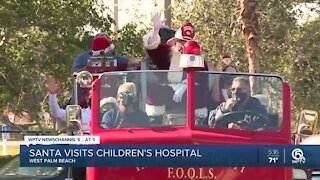 Santa Claus visits kids at Palm Beach Children's Hospital