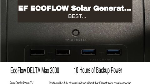 EF ECOFLOW Solar Generator DELTA Max (2000) 2016Wh with 220W Solar Panel, 6 X 2400W (5000W Surg...