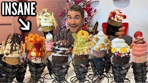 The CRAZIEST ICE CREAM CONE CHALLENGE EVER (Chimney Cakes) | Disney Land Famous Desserts