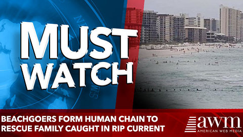 Beachgoers Form Human Chain To Rescue Family Caught In Rip Current