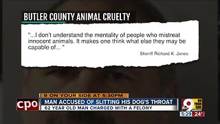 Man accused of slitting his dog's throat