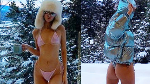 Kourtney Kardashian & Kendall Jenner Post SIZZLING Thing Photos From Aspen Trip!