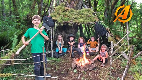 Family Bushcraft Camp Build-off - Survival Shelter Competition