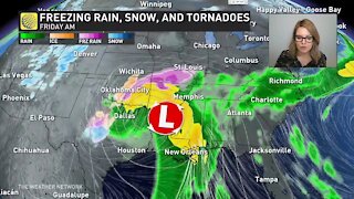 Texas storm will bring tornadoes to the deep south on New Year's Eve