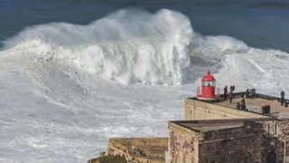 Surfer's terrifying wipeout in the giant waves of Nazare