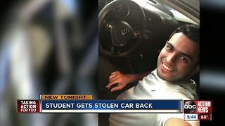 Stolen car returned to USF student