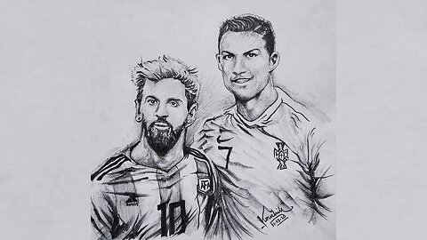 Drawing Ronaldo and Messi #football #siuuuu