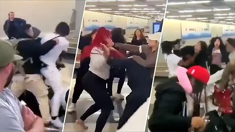 Video captures wild brawl at Chicago's O'Hare airport, leading to 2 arrests