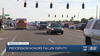 Dozens line up to pay respects during procession for fallen Pinellas deputy