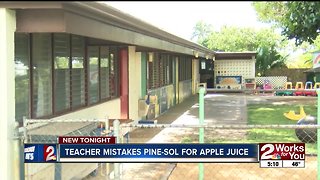 Teacher mistakes Pine-Sol for apple juice