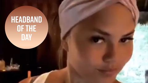 Chrissy Teigen's Headband of the Day is the best thing on the Internet