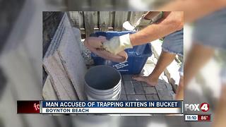 Man accused of trapping kittens in an outside bucket