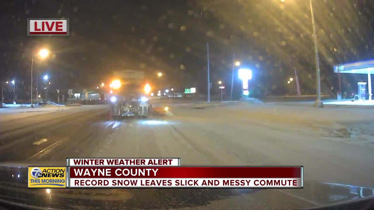 Wayne County: Record snow leaves slick and messy commute