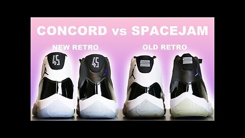 Concord vs Space Jam Air Jordan 11 Comparison