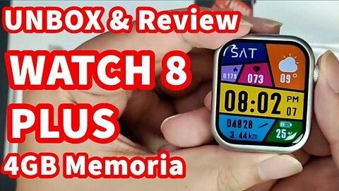Lançamento Watch 8 plus 4GB MEMORIA FULL UNBOX REVIEW 2.09 relógio inteligente série 8 música mp3