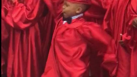 Little Boy Hits the Dancefloor on Preschool Graduation Ceremony