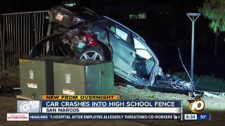 Car crashes into fence at San Marcos High School after chase