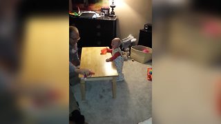 The Cutest Baby Laughing Uncontrollably At Dad