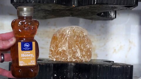 Crushing Cryogenic Frozen Honey With Hydraulic Press!