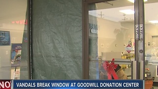 Midtown Goodwill window damaged by vandalism