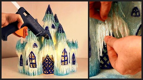 ❣DIY Frozen Castle Lamp Using Plastic Bottles and Hot Glue❣