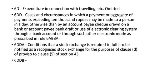 List of Income Tax Rules