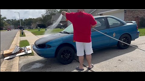 Ole Blue's First bath in 8 years!