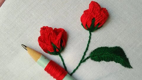 beautiful red rose | easy to make | hand embroidery | Saleeqa channel