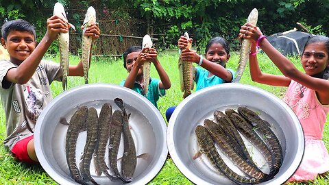 SNAKEHEAD MURREL FISH | Viral Meen Kulambu | Murrel Fish 65 Recipe | River Fish Cooking in Village