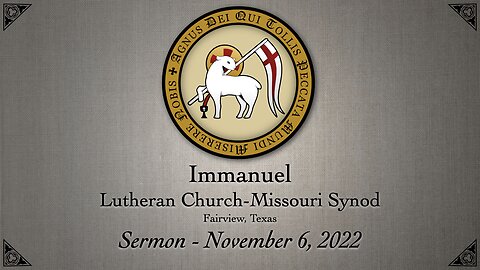 Sermon from November 6, 2022