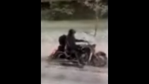 Riding a motorcycle in the snow