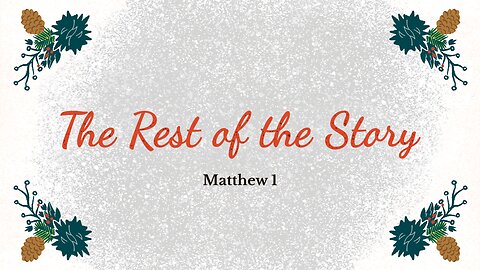 The Rest of the Story - Pastor Jeremy Stout