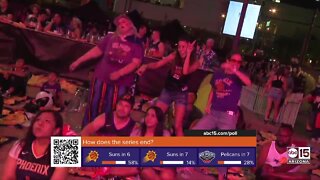 Suns fans at rally beach party for Suns game 5 win!