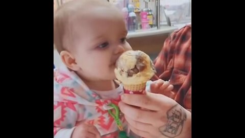 Baby crying for ice cream
