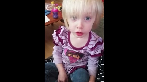 Little girl yells at mom's belly for baby to come out!