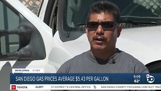 Gas prices average at $5.43 per gallon