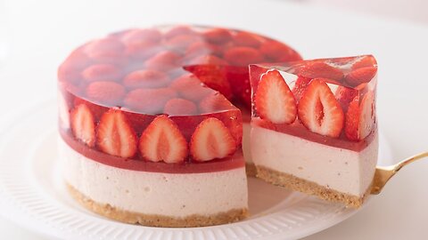 No-Bake Strawberry Cheesecake＊Eggless & Without oven｜HidaMari Cooking