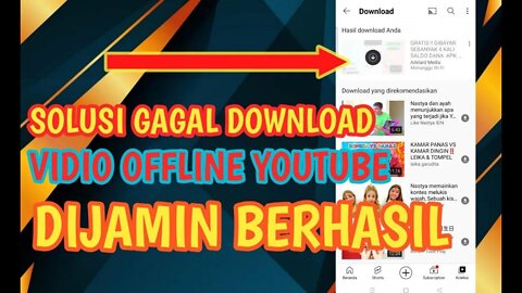 Solusi Gagal Mengunduh Video Offline YOUTUBE - DIJAMIN BERHASIL