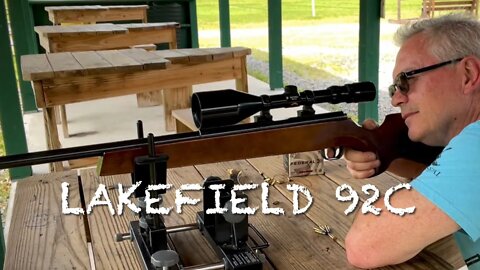 Lakefield model 92c 22lr bolt action target rifle at the range. Predecessor to the savage mark 2