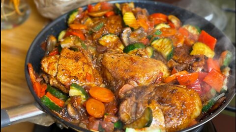 Chicken thighs with vegetables! EASY AND QUICK RECIPE