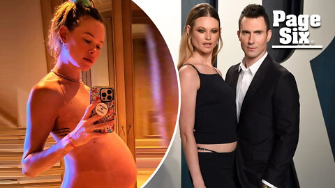 Pregnant Behati Prinsloo strips down for nude bump update ahead of baby No. 3