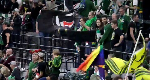 sep 26 2019 Portland 1.1 MLS game with Antifa flags 2