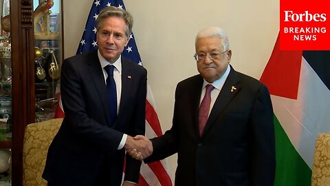 Antony Blinken Meets With Palestinian Authority President Mahmoud Abbas At His Home In Amman, Jordan